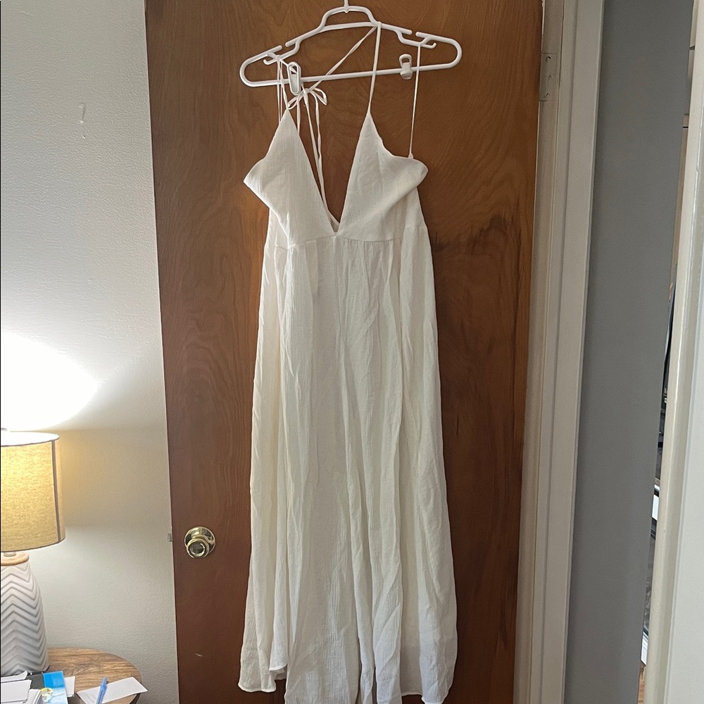 H&M White Textured Dress